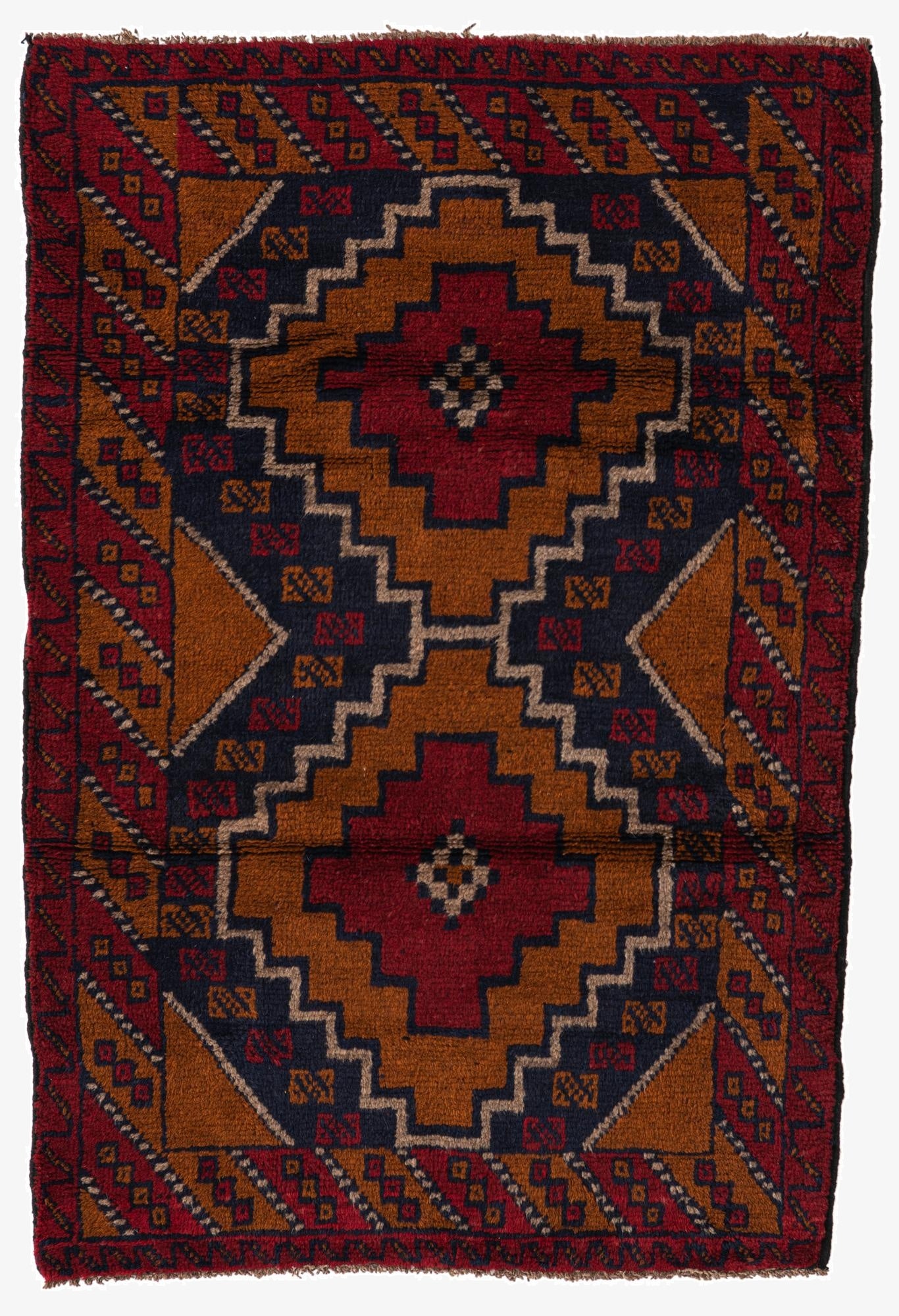 3' x 4' 7  Hand Knotted Balouch Persian Wool Rug