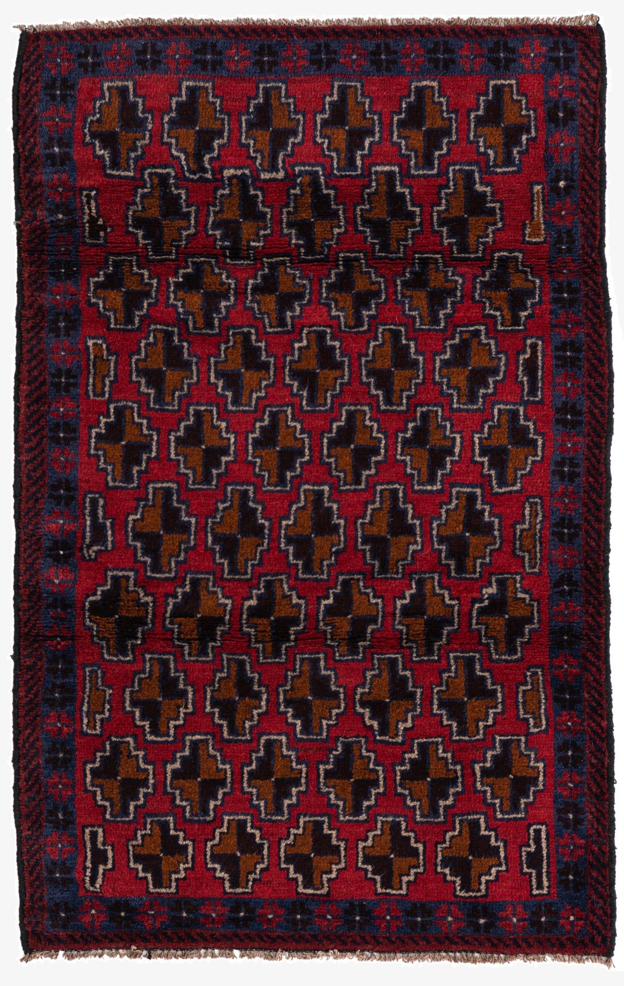 2' 10 x 4' 5  Hand Knotted Balouch Persian Wool Rug