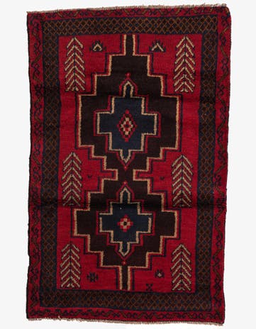 3' x 4' 8 Hand Knotted Balouch Persian Wool Rug