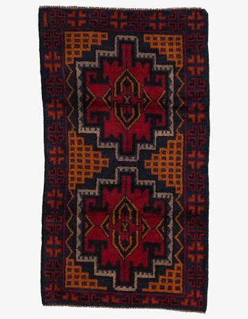 2' 9 x 5' Hand Knotted Balouch Persian Wool Rug