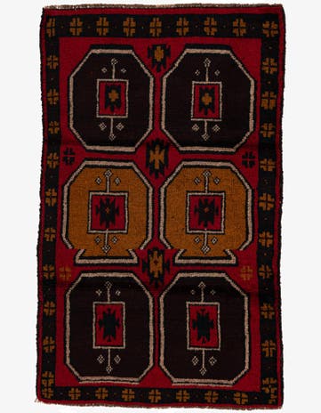 2' 9 x 4' 7 Hand Knotted Balouch Persian Wool Rug