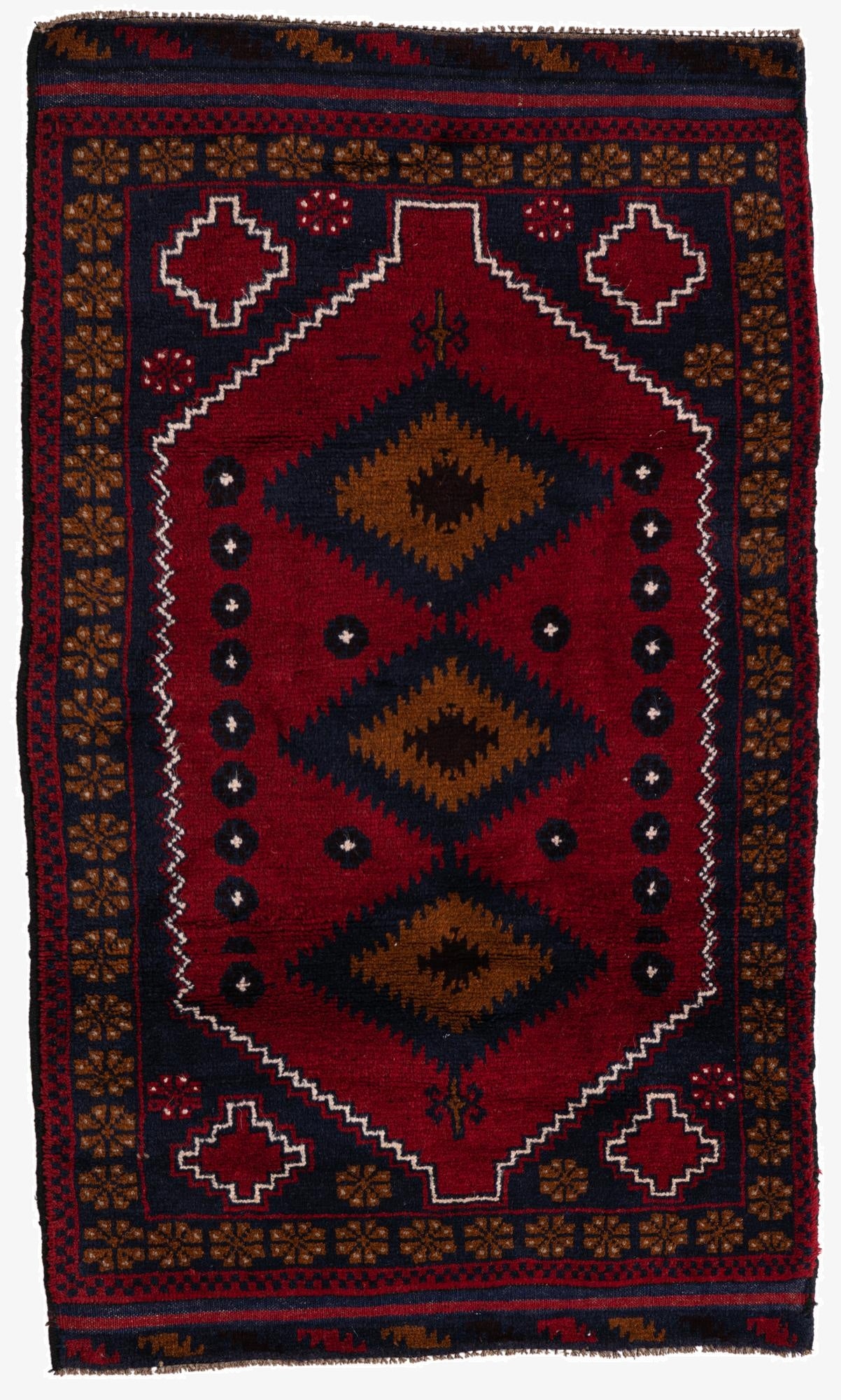 2' 10 x 4' 9  Hand Knotted Balouch Persian Wool Rug