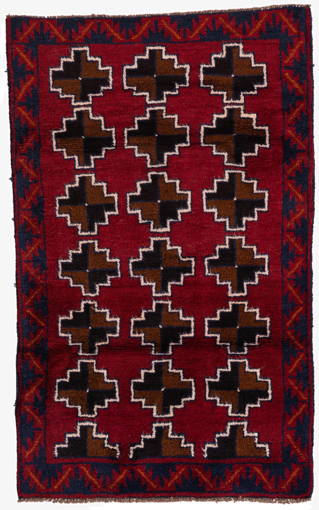 2' 10 x 4' 8  Hand Knotted Balouch Persian Wool Rug
