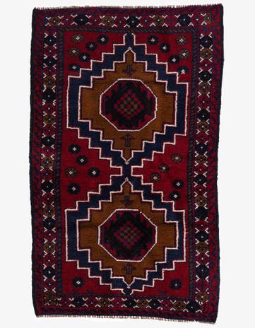 2' 10 x 4' 9 Hand Knotted Balouch Persian Wool Rug