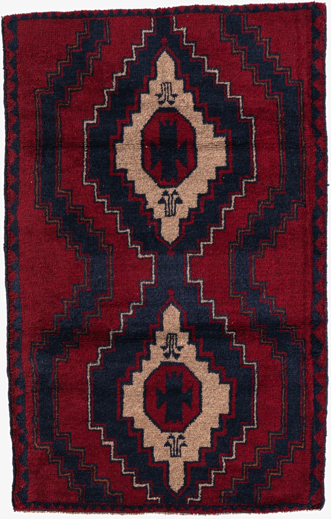 2' 10 x 4' 5  Hand Knotted Balouch Persian Wool Rug