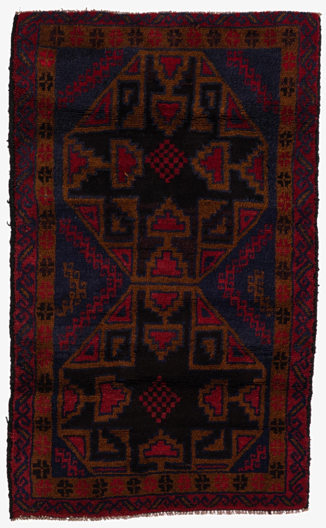 3' x 4' 7  Hand Knotted Balouch Persian Wool Rug