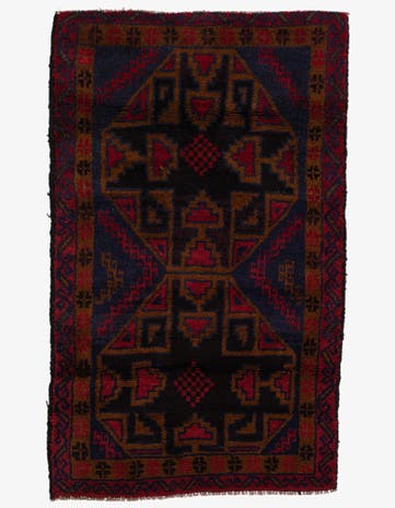 3' x 4' 7 Hand Knotted Balouch Persian Wool Rug