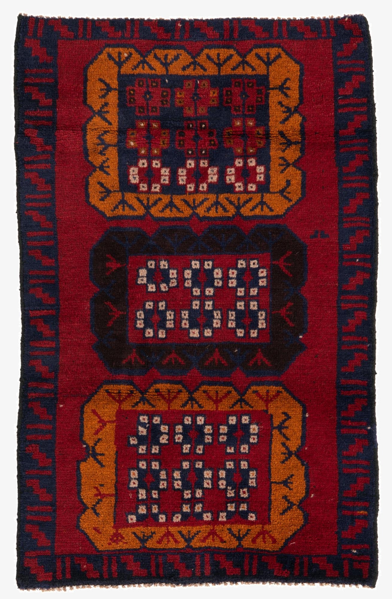 2' 10 x 4' 5  Hand Knotted Balouch Persian Wool Rug