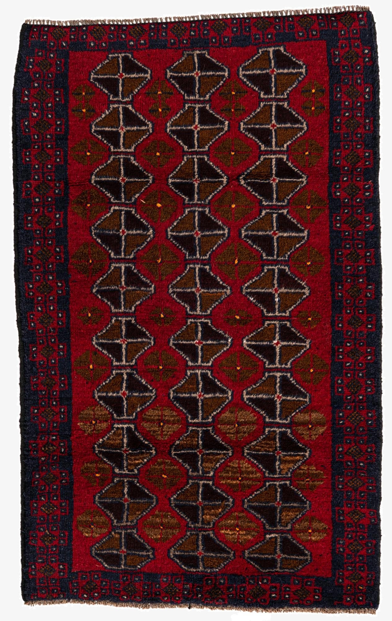 2' 10 x 4' 6  Hand Knotted Balouch Persian Wool Rug