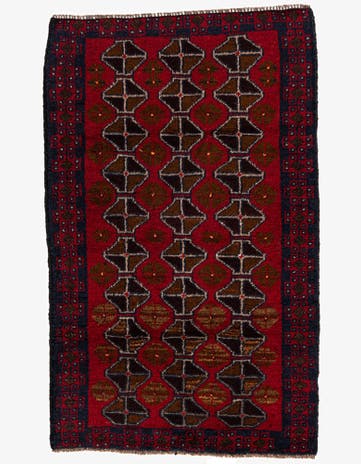 2' 10 x 4' 6 Hand Knotted Balouch Persian Wool Rug