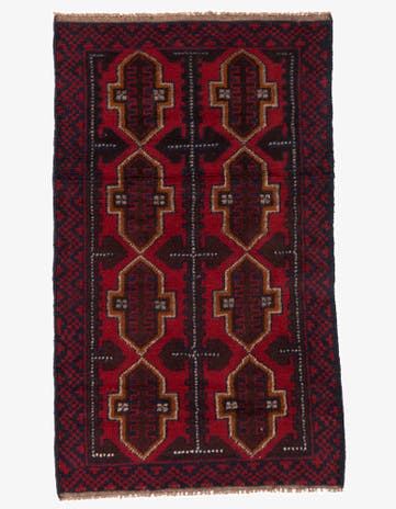 2' 9 x 4' 8 Hand Knotted Balouch Persian Wool Rug