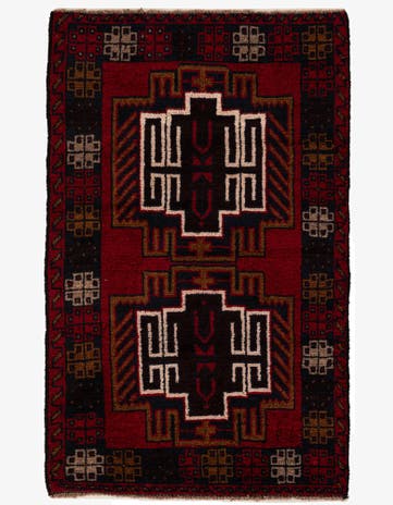 2' 10 x 4' 7 Hand Knotted Balouch Persian Wool Rug