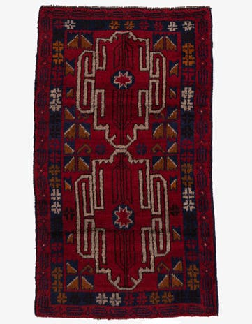 2' 9 x 4' 9 Hand Knotted Balouch Persian Wool Rug