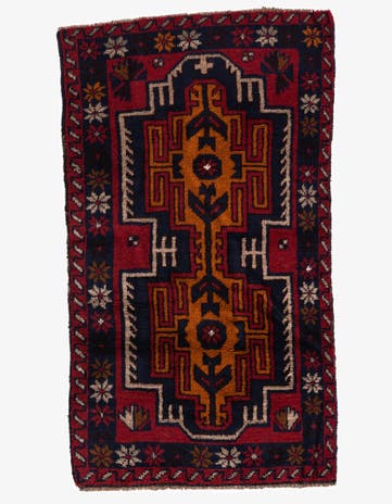 2' 8 x 4' 9 Hand Knotted Balouch Persian Wool Rug