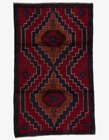 3' x 4' 8 Hand Knotted Balouch Persian Wool Rug