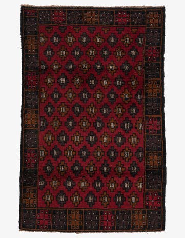 2' 10 x 4' 6 Hand Knotted Balouch Persian Wool Rug