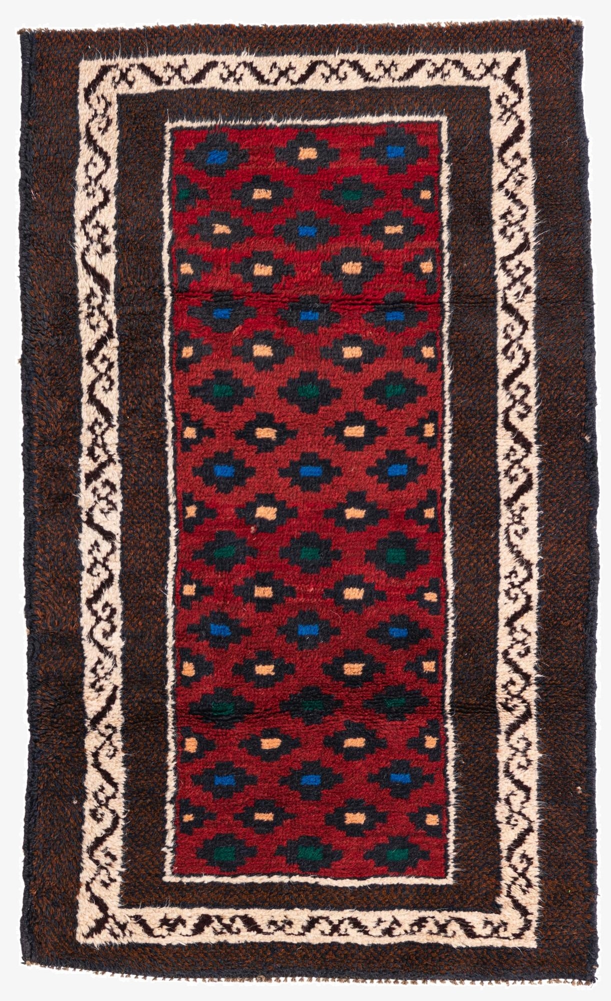 2' 9 x 4' 7  Hand Knotted Balouch Persian Wool Rug