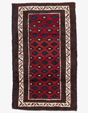 2' 9 x 4' 7 Hand Knotted Balouch Persian Wool Rug