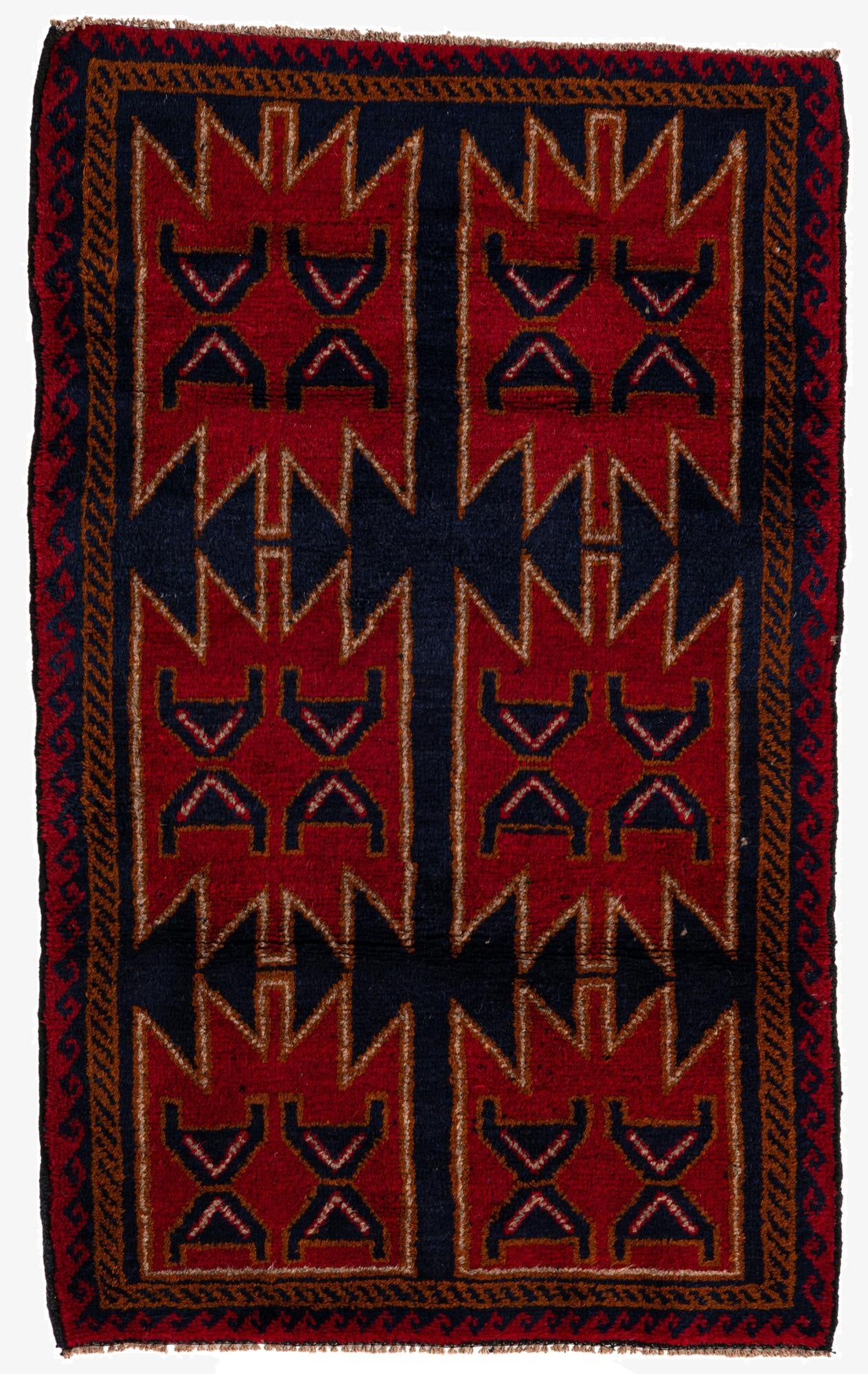 2' 10 x 4' 7  Hand Knotted Balouch Persian Wool Rug