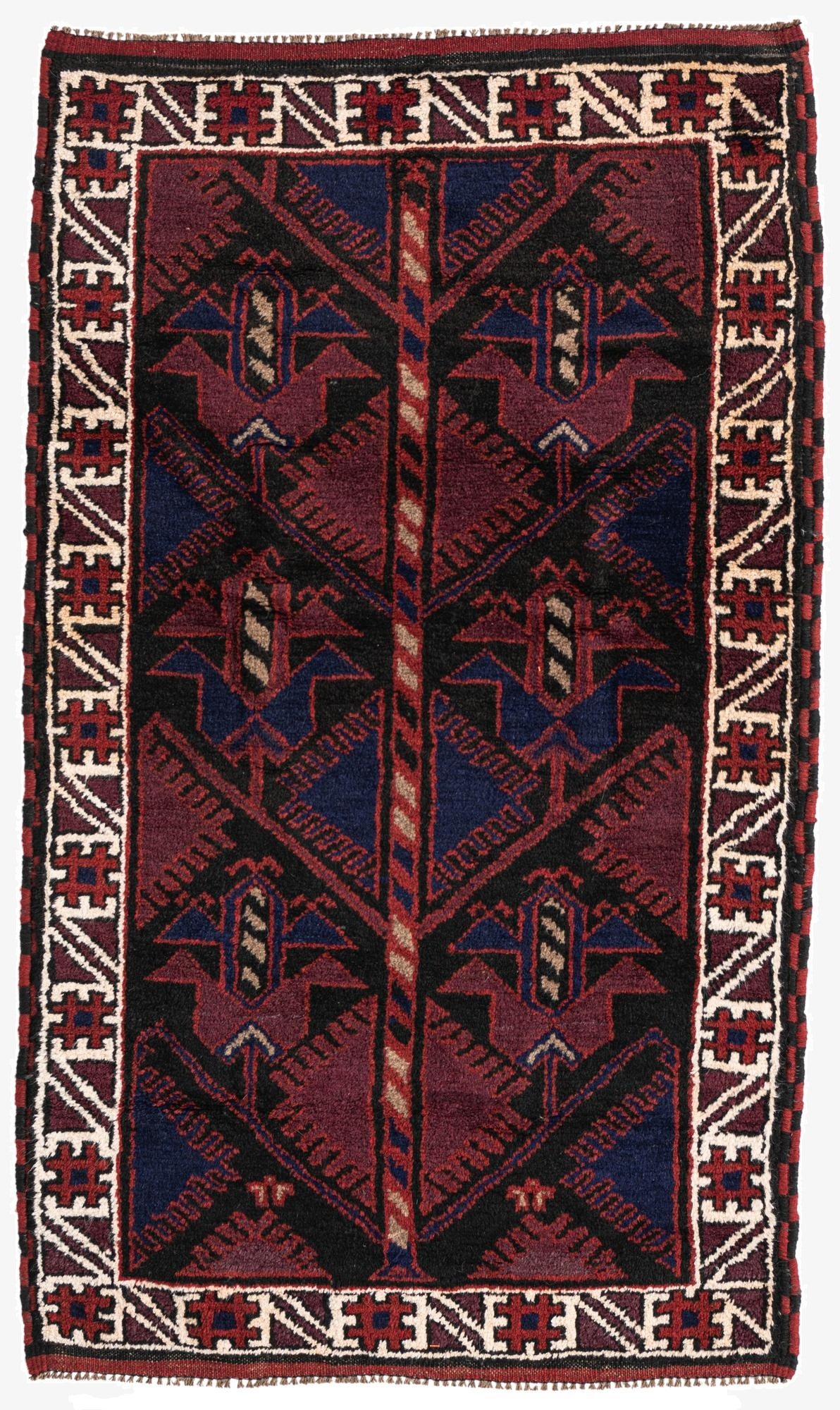 2' 9 x 4' 9  Hand Knotted Balouch Persian Wool Rug