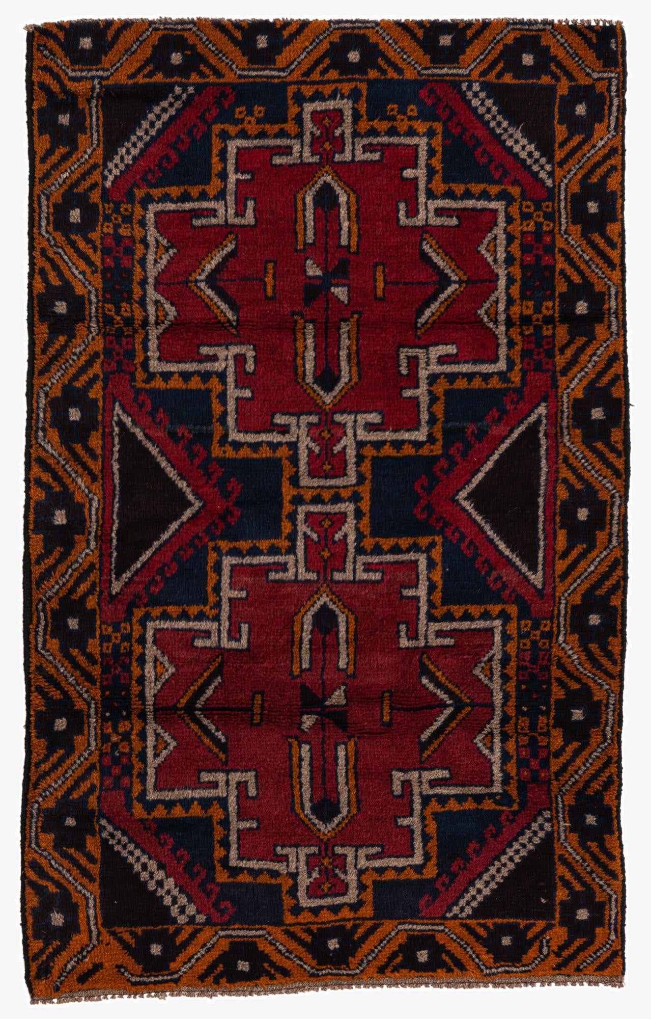 3' x 4' 9  Hand Knotted Balouch Persian Wool Rug