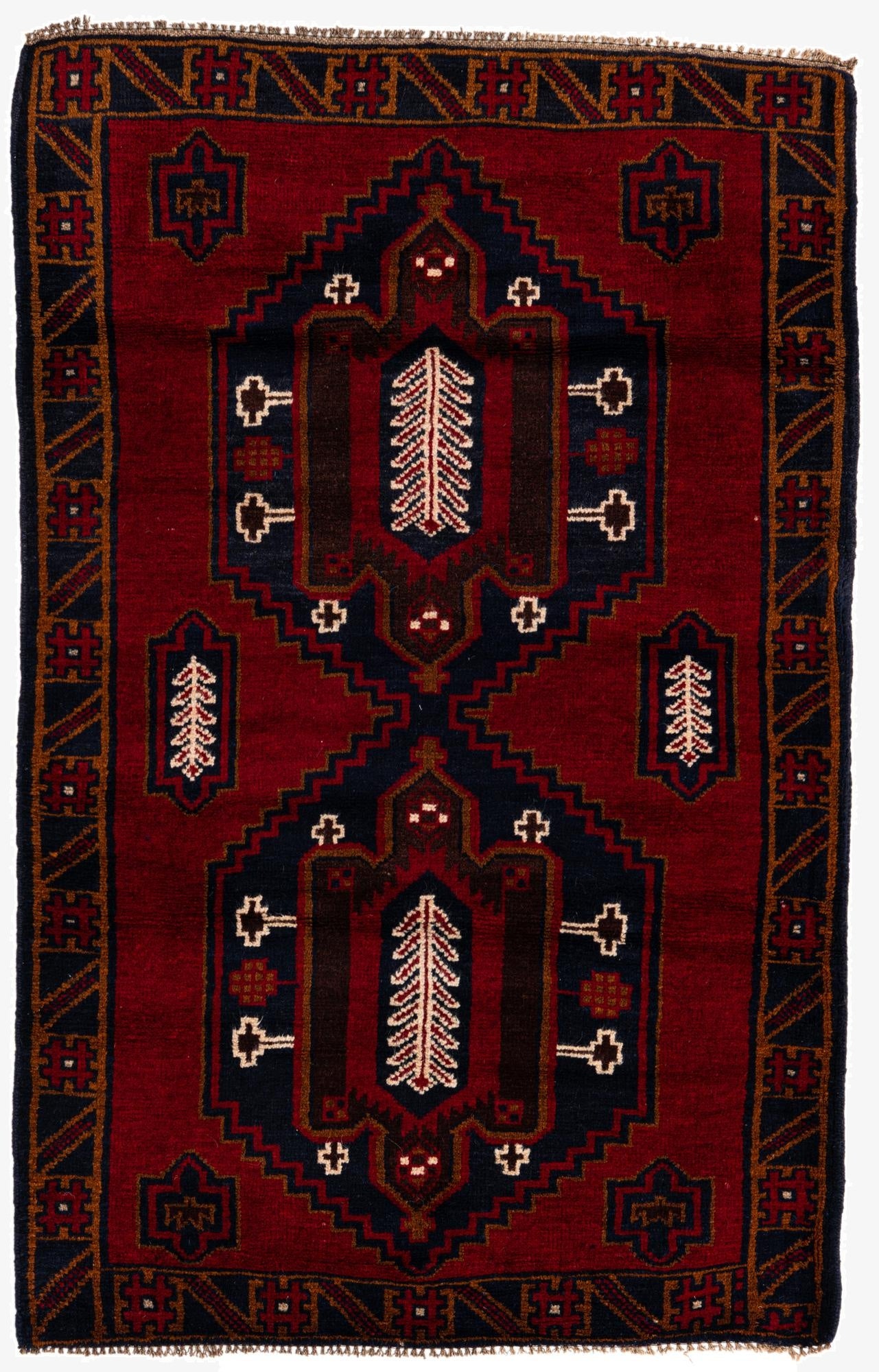 2' 10 x 4' 5  Hand Knotted Balouch Persian Wool Rug