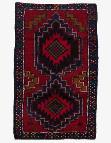 2' 10 x 4' 7 Hand Knotted Balouch Persian Wool Rug