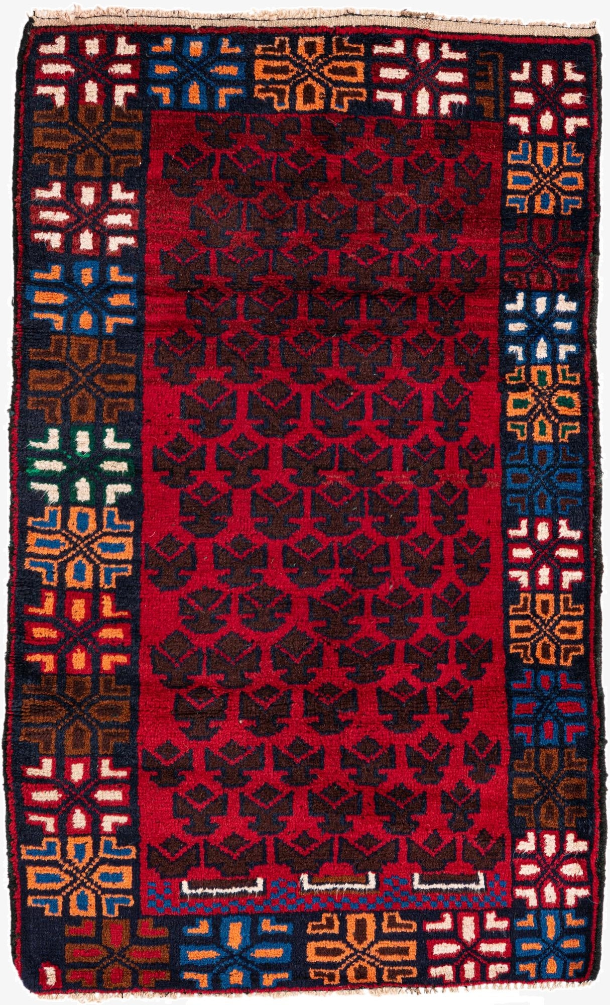 2' 10 x 4' 8  Hand Knotted Balouch Persian Wool Rug