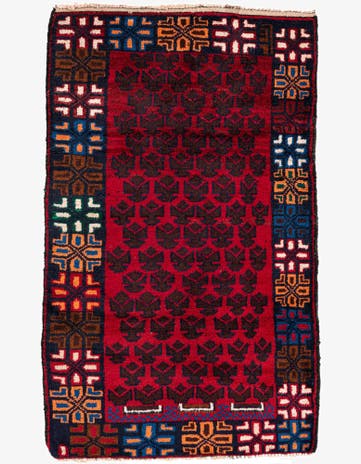 2' 10 x 4' 8 Hand Knotted Balouch Persian Wool Rug