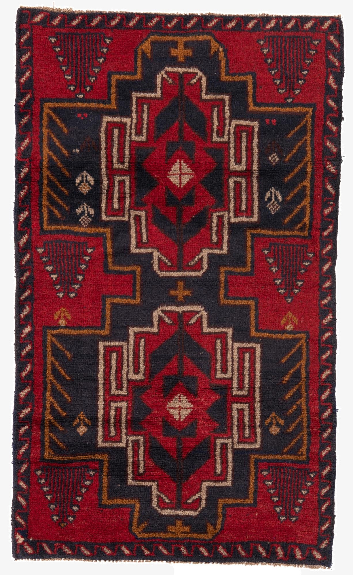 2' 9 x 4' 8  Hand Knotted Balouch Persian Wool Rug