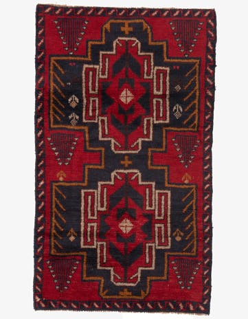 2' 9 x 4' 8 Hand Knotted Balouch Persian Wool Rug