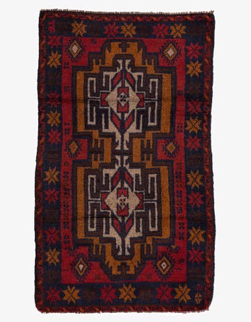 2' 10 x 4' 8 Hand Knotted Balouch Persian Wool Rug