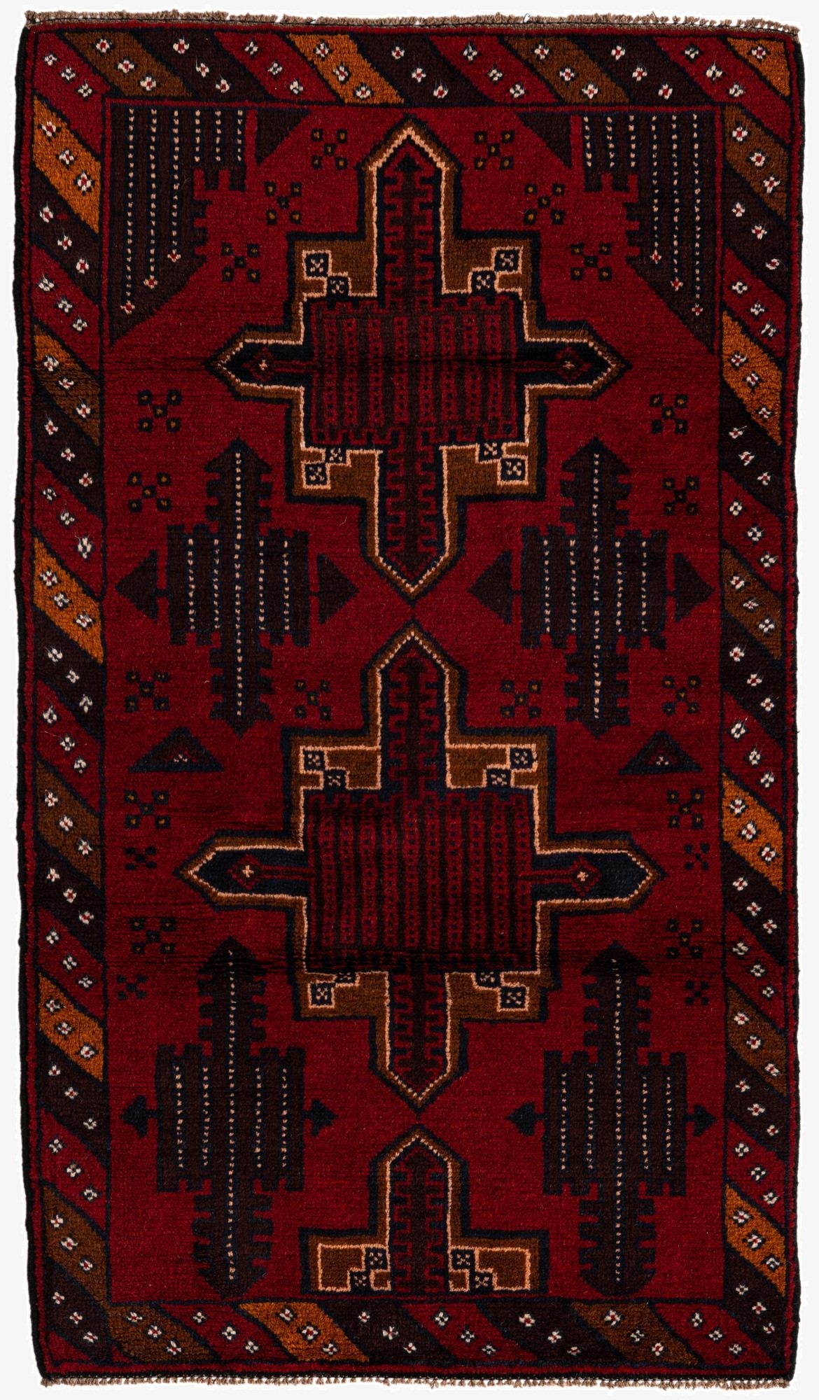 2' 9 x 4' 10  Hand Knotted Balouch Persian Wool Rug