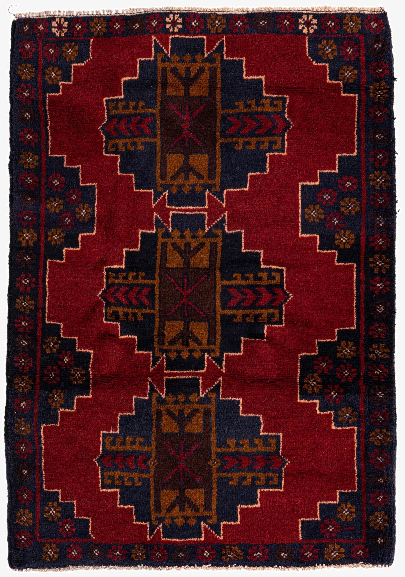 3' x 4' 5  Hand Knotted Balouch Persian Wool Rug