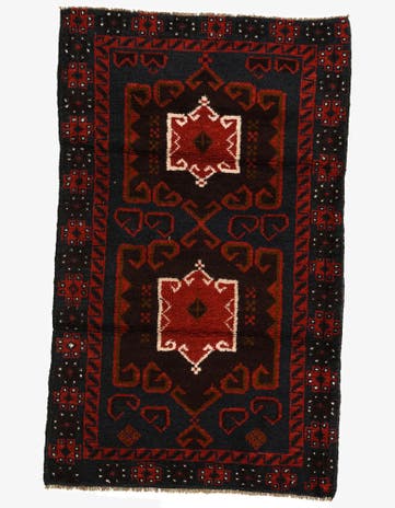 2' 10 x 4' 9 Hand Knotted Balouch Persian Wool Rug
