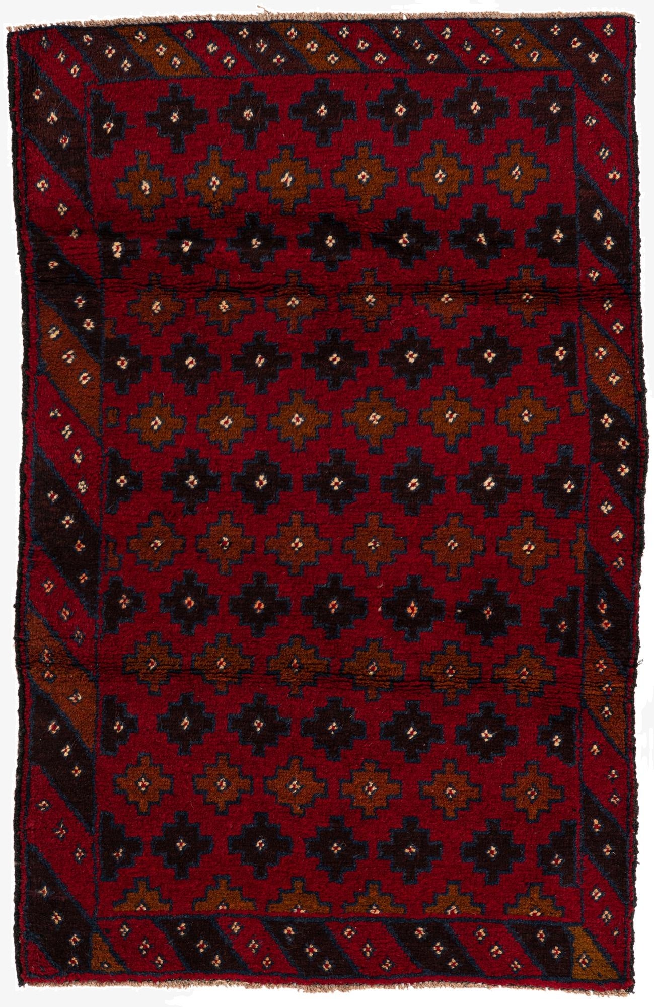2' 10 x 4' 6  Hand Knotted Balouch Persian Wool Rug
