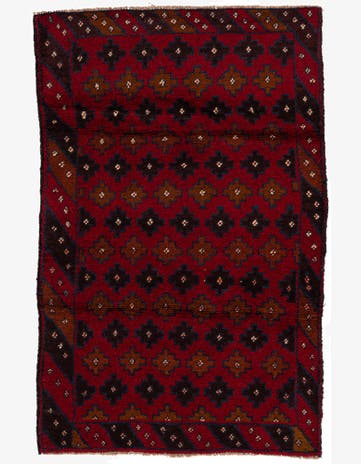 2' 10 x 4' 6 Hand Knotted Balouch Persian Wool Rug