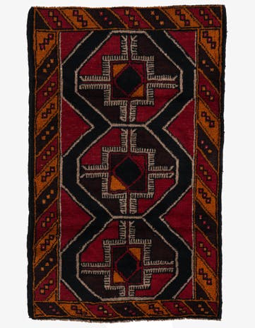 3' x 4' 8 Hand Knotted Balouch Persian Wool Rug