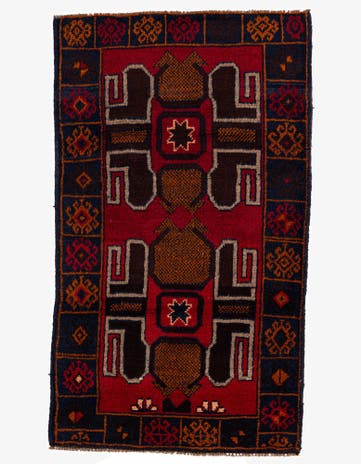 2' 10 x 4' 9 Hand Knotted Balouch Persian Wool Rug