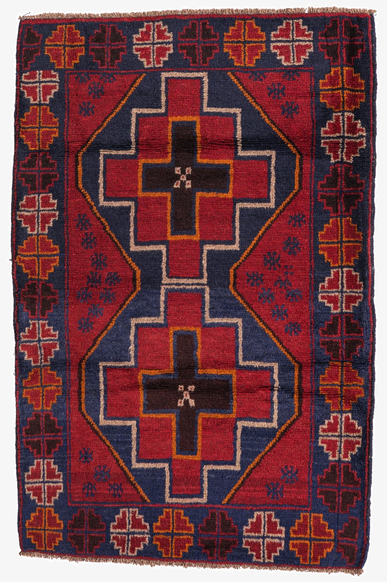3' 1 x 4' 8  Hand Knotted Balouch Persian Wool Rug