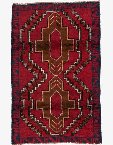 2' 10 x 4' 5 Hand Knotted Balouch Persian Wool Rug