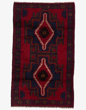 2' 9 x 4' 7 Hand Knotted Balouch Persian Wool Rug