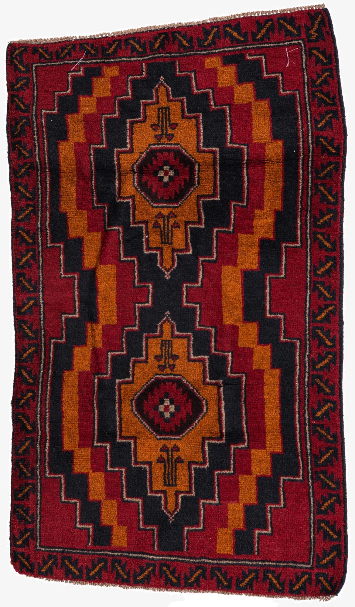 2' 10 x 4' 9  Hand Knotted Balouch Persian Wool Rug