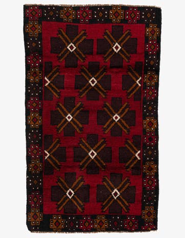 2' 9 x 4' 8 Hand Knotted Balouch Persian Wool Rug