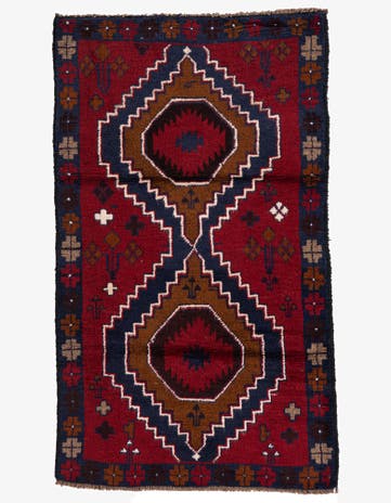 2' 9 x 4' 9 Hand Knotted Balouch Persian Wool Rug