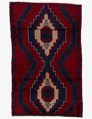2' 10 x 4' 7 Hand Knotted Balouch Persian Wool Rug