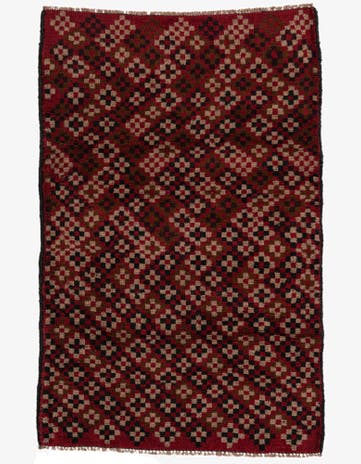 3' x 4' 6 Hand Knotted Balouch Persian Wool Rug