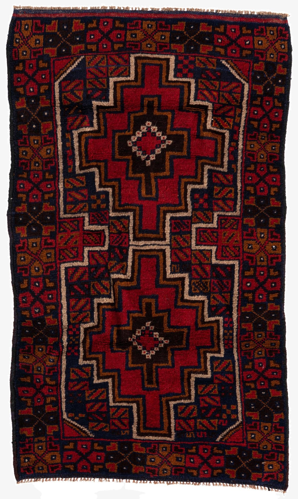2' 9 x 4' 8  Hand Knotted Balouch Persian Wool Rug