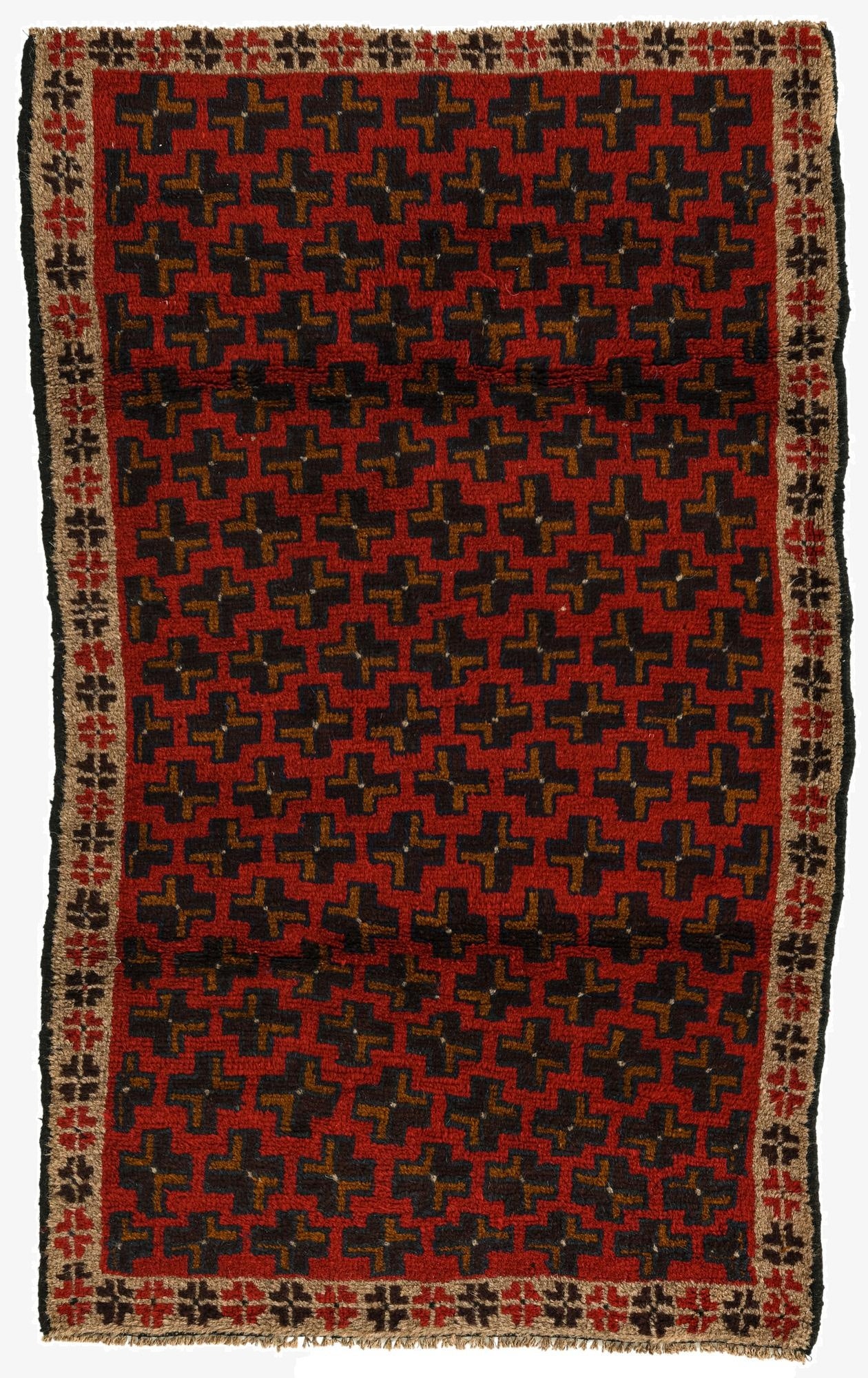 2' 10 x 4' 7  Hand Knotted Balouch Persian Wool Rug