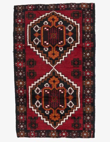 2' 10 x 4' 7 Hand Knotted Balouch Persian Wool Rug